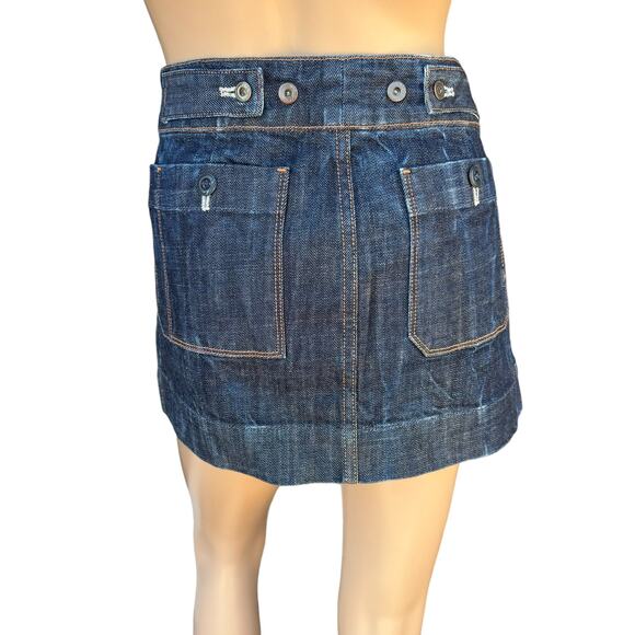 New Citizens of Humanity by Jerome Dahan Dark Wash Jean Denim Mini Skirt Size 24 - Picture 4 of 9